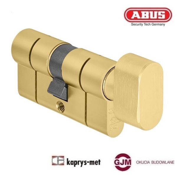 Wkładka bębenkowa ABUS 40/50 G z gałką mosiądz D10 atest C 5 kluczy