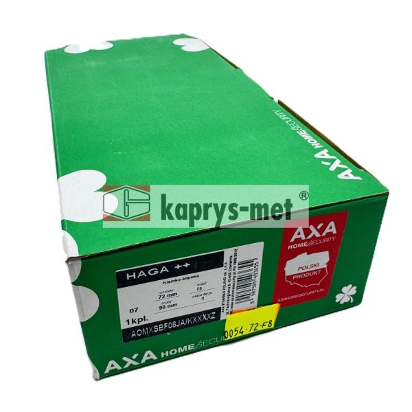 Klamka AXA HAGA ze wspomaganiem do drzwi zewnętrznych 72W F8 czarny