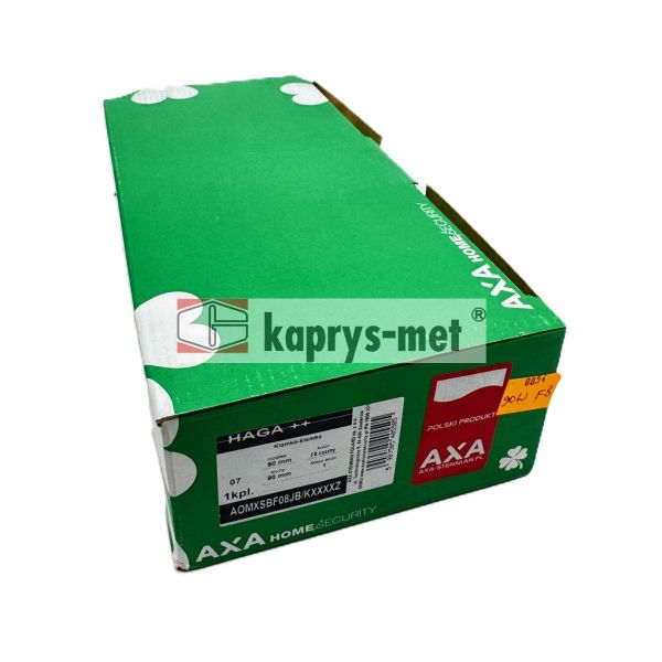 Klamka AXA HAGA ze wspomaganiem do drzwi zewnętrznych 90W F8 czarny