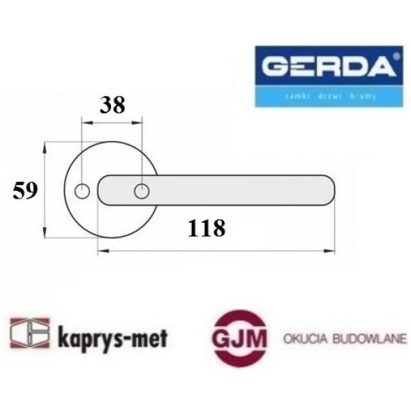 Klamka WDW komplenta L-102 GERDA