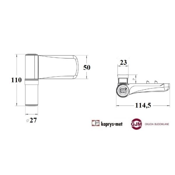 Zawias AXL PCV 1910456 2-skrzydłowy biały WALA