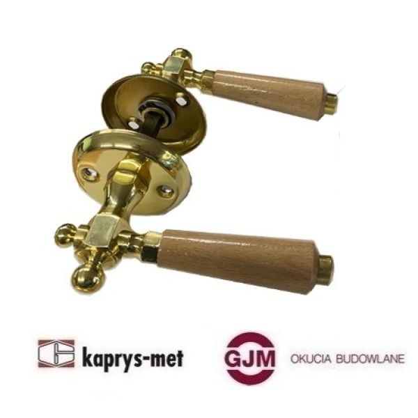 Klamka drzwiowa drewniana jasna KLINKE