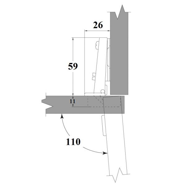 Zawias meblowy puszkowy metalowy
