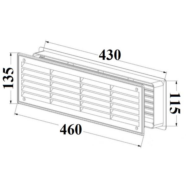 Kratka wentylacyjna T-15 do drzwi biały