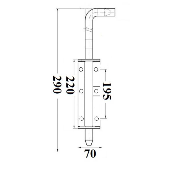 Zasuwa ryglowa ocynk żółty Gamar