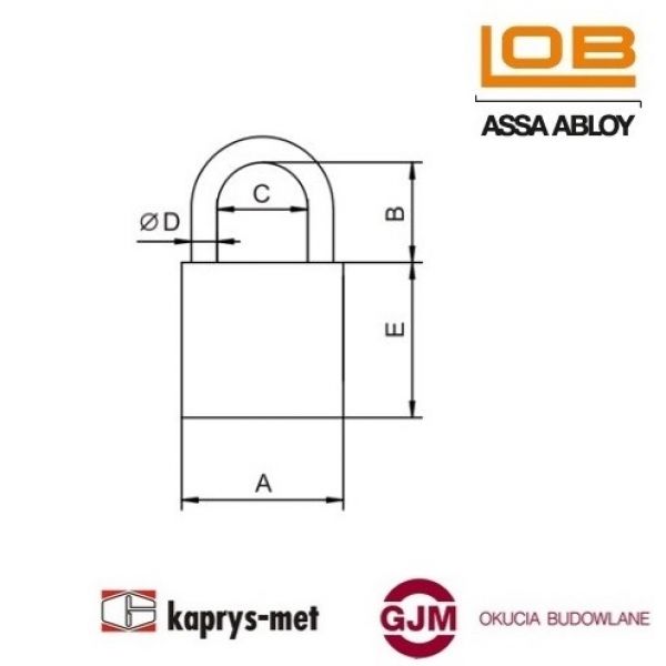 Kłódka mosiężna KD60M LOB ASSA ABLOY
