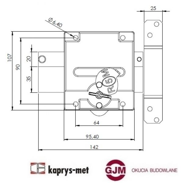 Zamek ROM 5X nawierzchniowy klasa C brąz