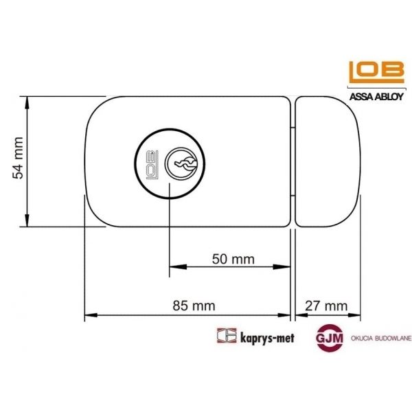 Zamek TB52 brąz dwubębenkowy LOB ASSA ABLOY