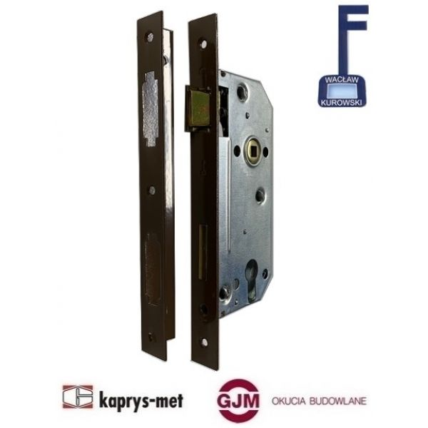 Zamek wpuszczany 90/50 na wkładkę uniwersalny z1mw malowany lewy KUROWSKI
