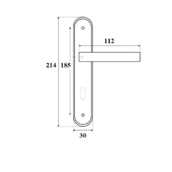 Klamka malowana z długim szyldem 90 na wkładkę brąz WISBERG