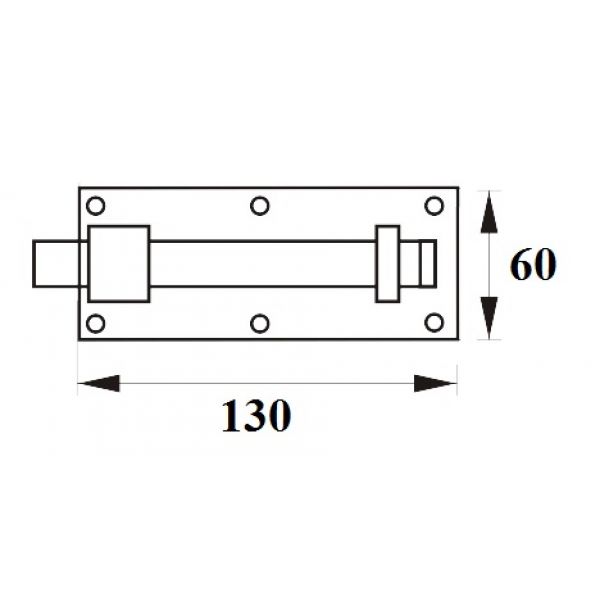 Zasuwa drzwiowa 130-W ocynk odgięta