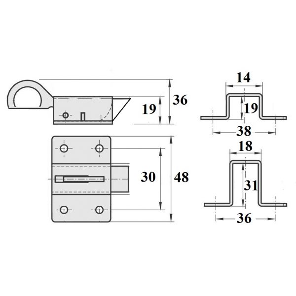 Zatrzask okienny wysoki ocynk żółty