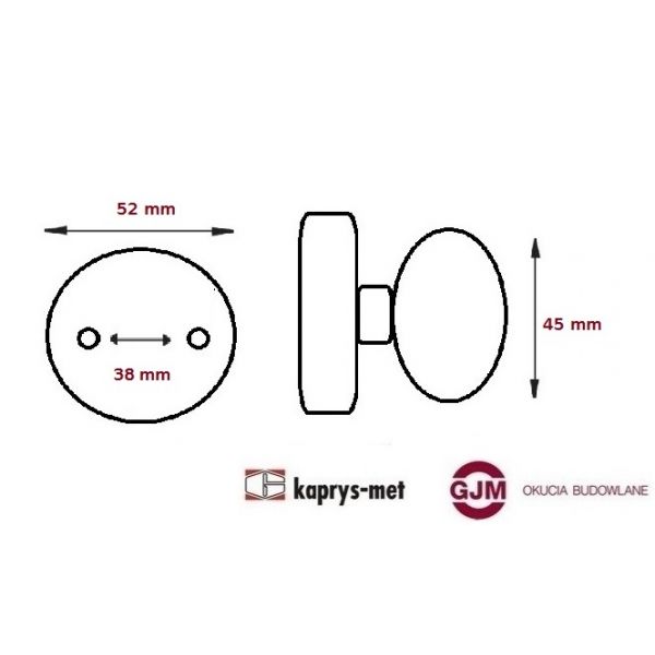 Gałka drzwiowa obrotowa biały WISBERG