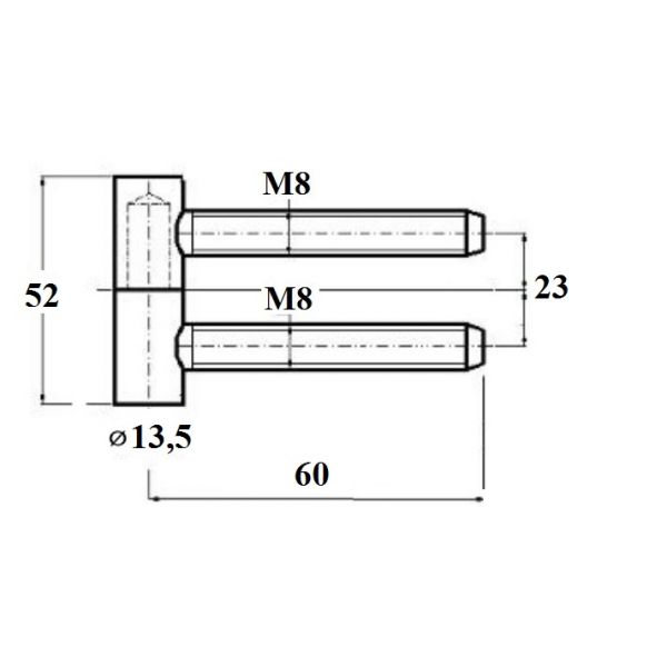 Zawias wkręcany drzwiowy 13,5x60 ocynk biały