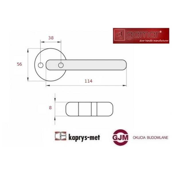 Klamka biszkopt GAMAR brąz