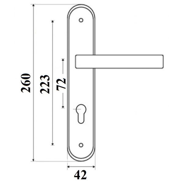 Klamka mosiężna RETRO WC Warszawska BOZAMET