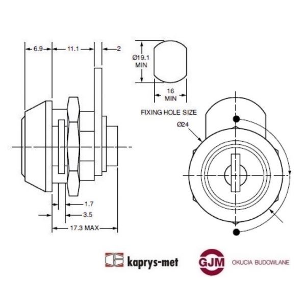 Zamek krzywkowy F485 EURO-LOCKS