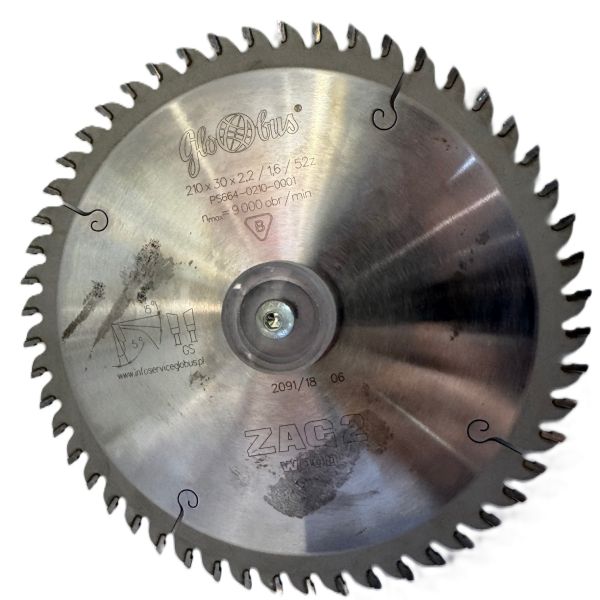 Piła HM 210x30x2,2/1,6/52z GS5 PS664-0210-0001 GLOBUS