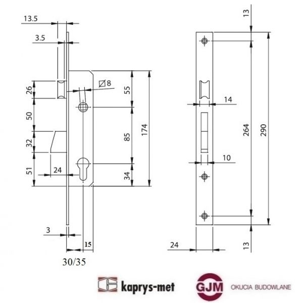 Zamek 30/85 ISEO 781-301-IFZ