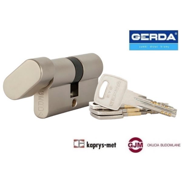 Wkładka GERDA EVO 30g/30 z gałką nikiel satyna atestowana