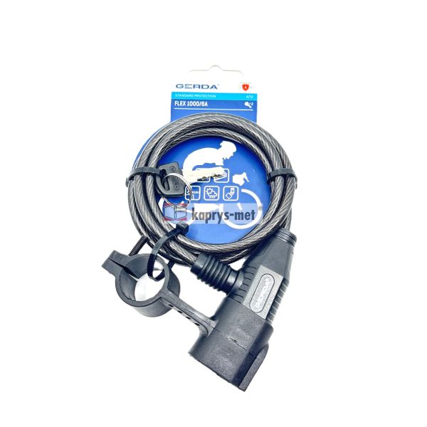 Zapięcie GERDA rowerowe-linka z uchwytem FLEX 1000/6A