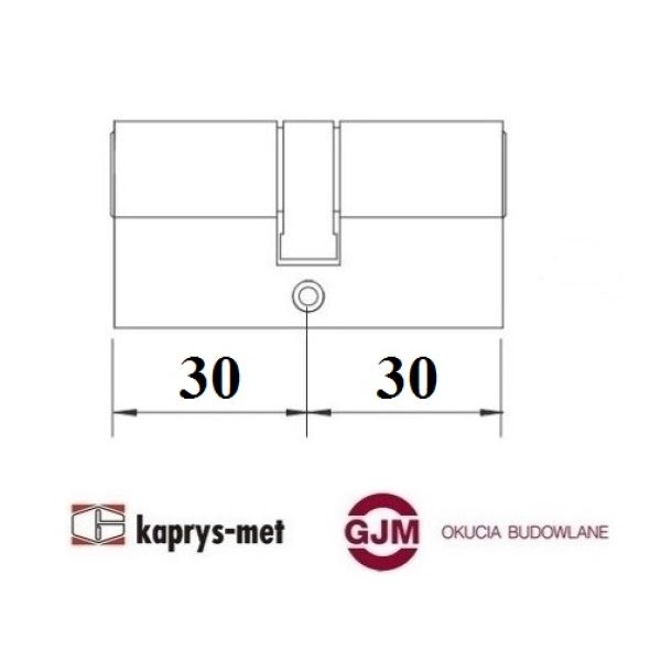 Wkładka bębenkowa 30/30 czarna ALUBRASS