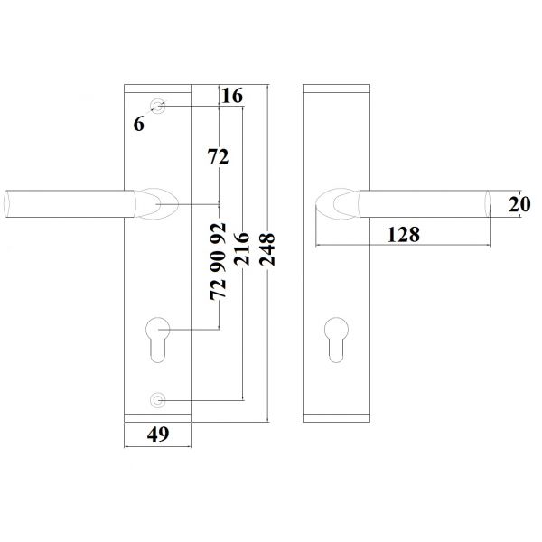 Klamka zewnętrzna FUDŻI czarna 72/90/92 mm na wkładkę GAMAR