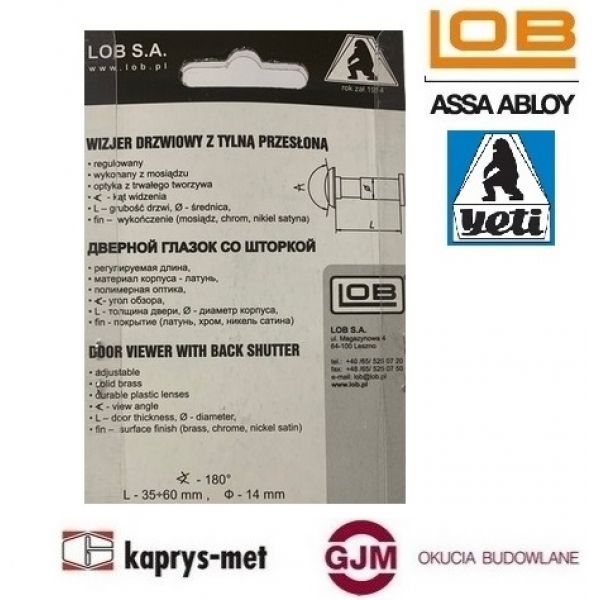 Wizjer YETI ø 14 35-60 chrom