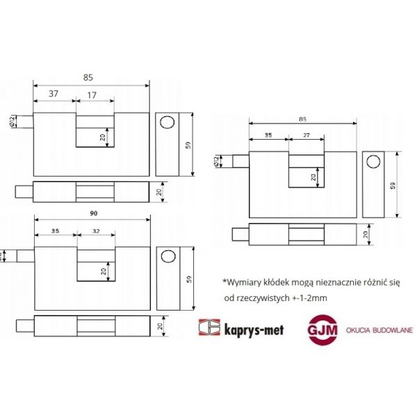 Kłódka KABRO C4 trzpieniowa wyfrezowanie 27 mm klasa 4