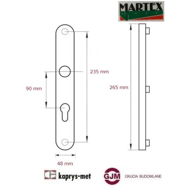 Klamka bramowa Martex Bytów na wkładkę czarny