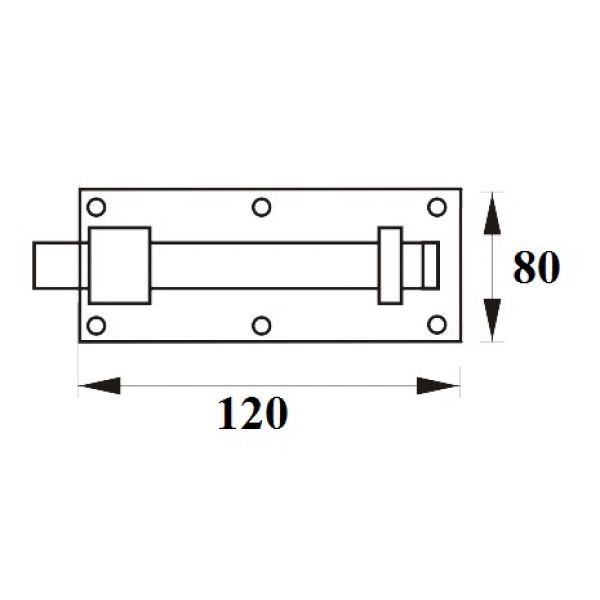 Zasuwa drzwiowa 150 mm prosta