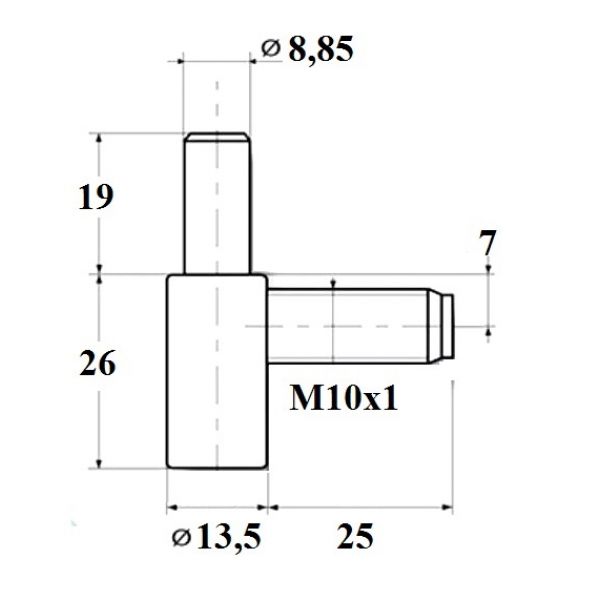 Skrzydełko dolne zawiasu wkręcanego M-10 ocynk biały