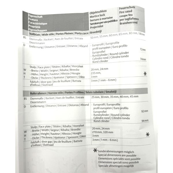 Zamek ASSA ABLOY 92/30/270 czoło 24