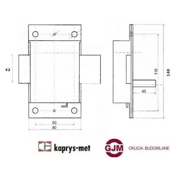 Zasuwa Radomska drzwiowa z przesuwką