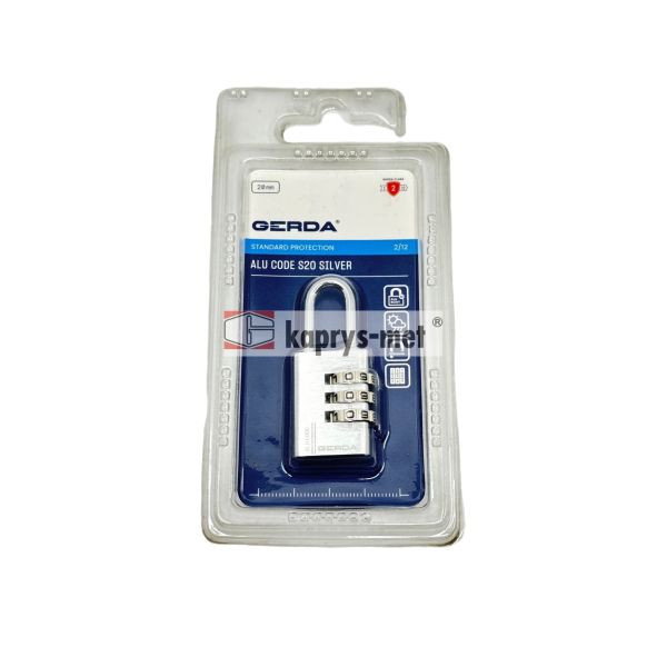 Kłódka GERDA ALU CODE KAS S20 SILVER aluminiowa szyfrowa