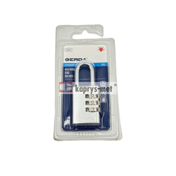 Kłódka GERDA ALU CODE KAS S30 SILVER aluminiowa szyfrowa