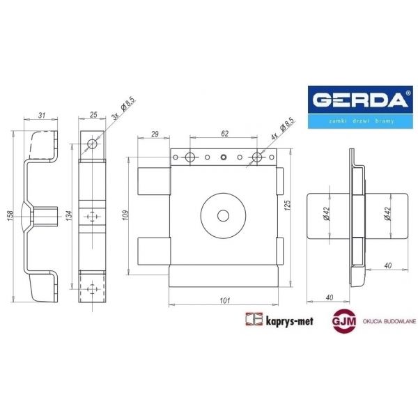 Zamek Gerda Tytan ZK grafit