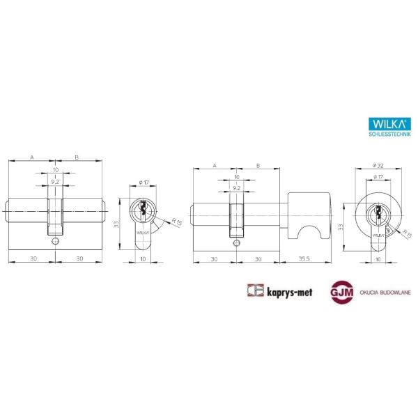Wkładka WILKA komplet 35/60 + G 35/60 atest C