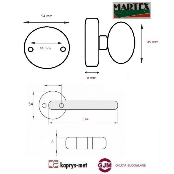 Gałko klamka Martex czarny