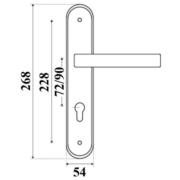 Klamka mosiężna ozdobna Q8 garażowa 90 na wkładkę BOZAMET