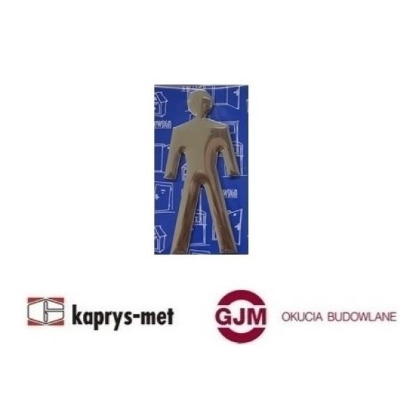 Oznaczenie toalet samoprzylepne ANO 77 mm WC srebrny chłopczyk