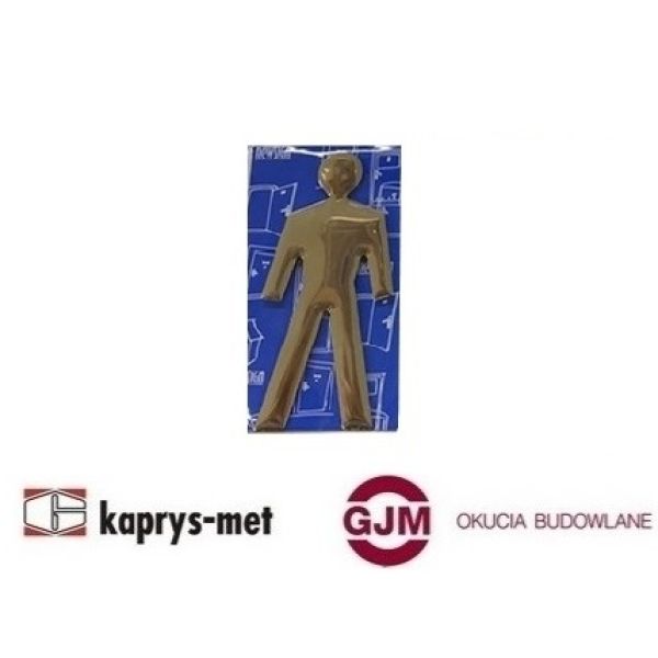 Oznaczenie toalet samoprzylepne ANO 77 mm WC złoty chłopczyk