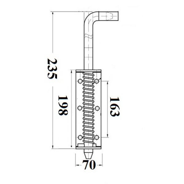 Zasuwa ryglowa sprężynowa malowana czarna