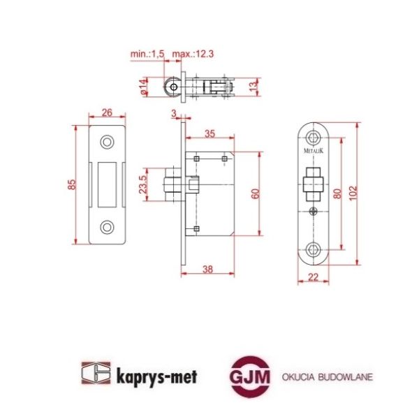 Zamek ZR2 rolka mały METALIK