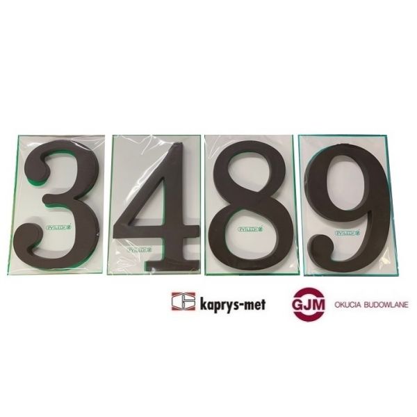 Cyfra plastikowa na budynek 180 mm PCV brąz - nr. 3