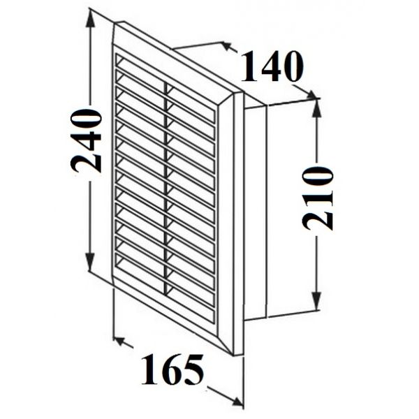 Kratka wentylacyjna 14x21 nierdzewna