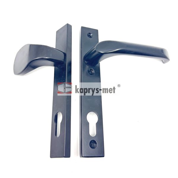 Klamka+uchwyt H92W FAM czarny szyld 204/32 (prawy)