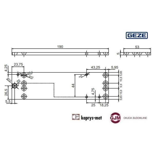 Płyta montażowa Geze 2000 NV / NV BC srebrny