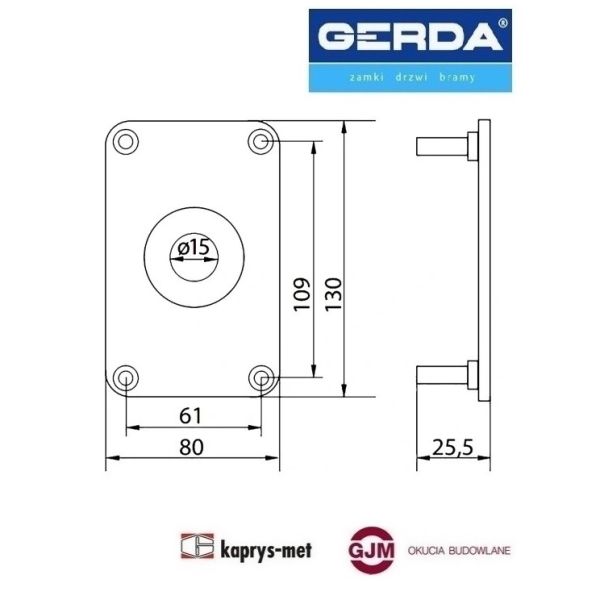 Szyld wzmocniony do zamka ZX GERDA brąz