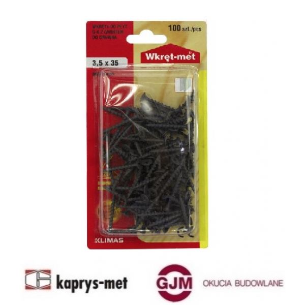 Wkręt do mocowania płyt G-K do podłoży drewnianych BGD 3,5 x 35 Wkręt-met